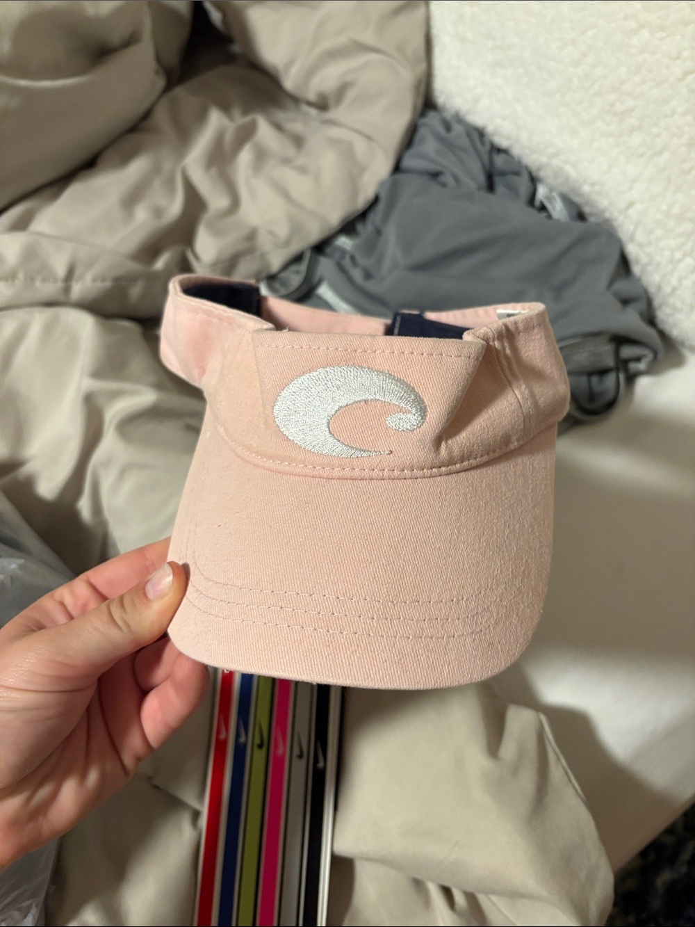 Costa Pink Visor with White Logo